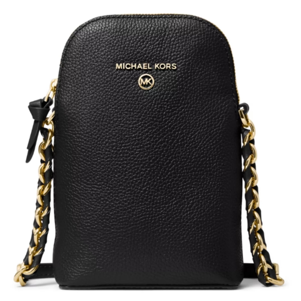 MICHAEL KORS Jet Set Charm North South Chain Leather Phone Crossbody